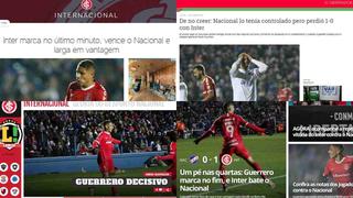 Paolo Guerrero anotó gol en el Inter-Nacional por la Libertadores y así reaccionó la prensa | FOTOS