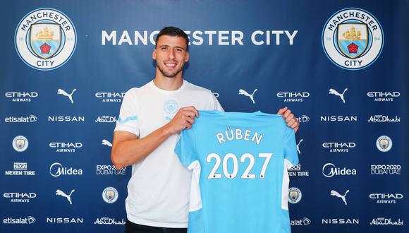 Ruben Dias renovó con el Manchester City hasta el 2027. (Foto: Manchester City)