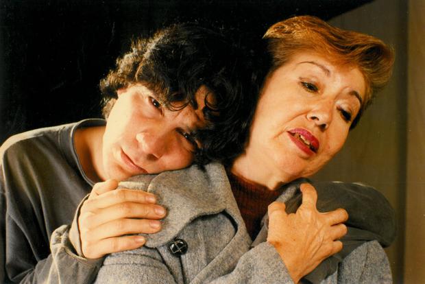1996. Bruno Odar with Sonia Seminario in the play "Roberto Zucco", performed at the Alianza Francesa Theater for the 50th anniversary of the National School of Dramatic Art. 
