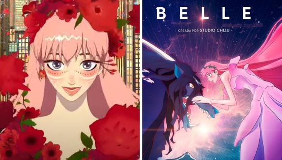 El filme trata sobre la vida de una adolescente que busca un consuelo en el mundo digital donde se convierte en 'Belle'. (Composición: captura YouTube /  Studio Chizu)