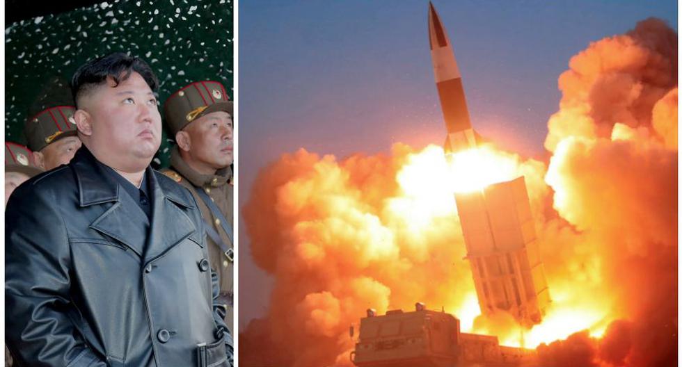 Esta foto tomada el último 21 de marzo y publicada por la Agencia de Noticias Central Coreana (KCNA) de Corea del Norte el 22 de marzo muestra al líder norcoreano Kim Jong-un observando el lanzamiento de armas tácticas guiadas. (Foto: AFP)