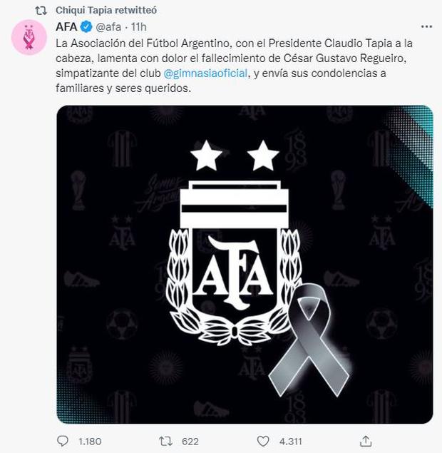 Claudio 'Chiqui' Tapia replicated messages about the incidents in Gimnasia vs. Boca.