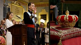 Las insignias reales ante las que Felipe VI fue proclamado rey