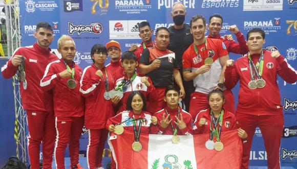 Selección nacional de kickboxing logró 21 medallas en el último Sudamericano. (Foto: Federación Deportiva Peruana de Kickboxing)