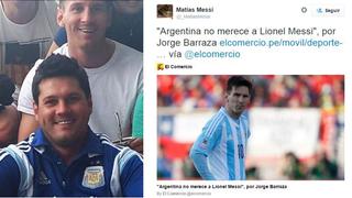 Hermano de Messi hizo retuit a nota de El Comercio sobre Leo