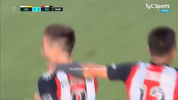 Palavecino anotó el 2-2 de River ante Rosario. (Video: TyC Sports)