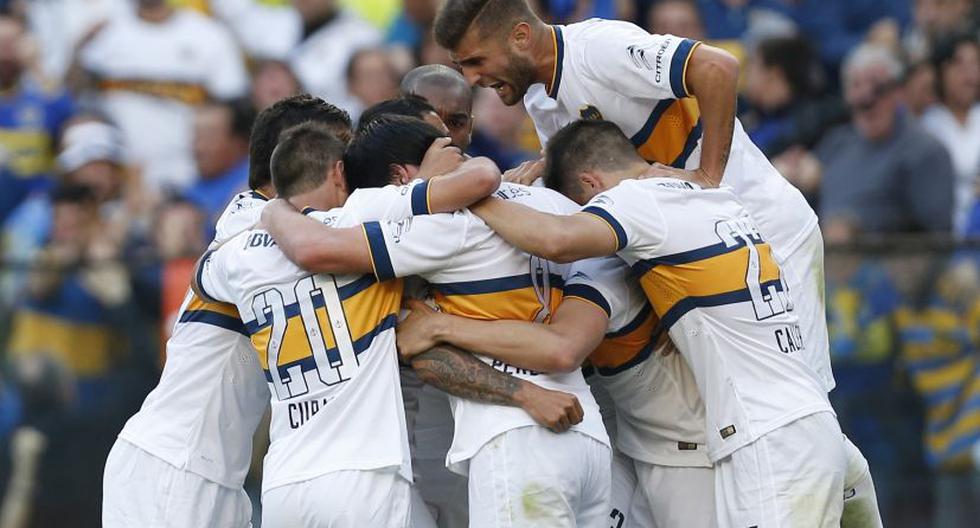 Jugadores de Boca Juniors celebran su triunfo. (Foto: EFE)