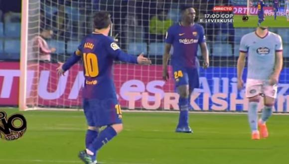 Lionel Messi regañó a Yerry Mina en pleno partido. (Foto: captura de YouTube)