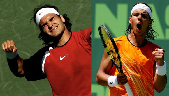 Federer y Nadal en el duelo de aquel día. (Fotos: ATP)