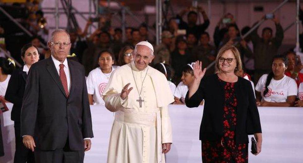 Papa Francisco y su breve conversación con PPK. (Foto: Andina)