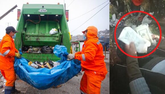 El familiar de una anciana arrojó 30 mil soles a la basura, pero trabajadores de limpieza ayudaron a recuperar sus ahorros. (Foto: Municipalidad de SJM).