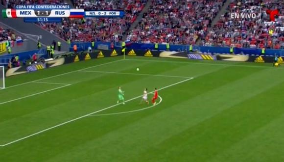México vs. Rusia: el gol de Lozano tras aprovechar 'blooper' de Akinfeev. (Foto: Captura)