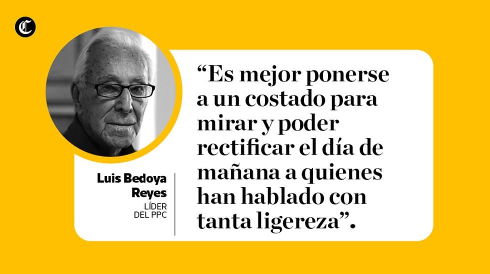 Luis Bedoya Reyes, líder histórico del PPC, falleció a los 102 años. (Composición: El Comercio)