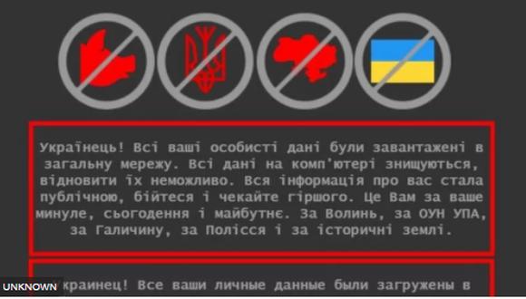 El mensaje decía a los ucranianos que “tuvieran miedo y esperaran lo peor”. (Captura de pantalla)