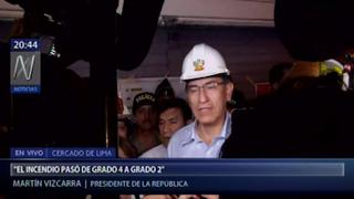 Incendio en Mesa Redonda: Martín Vizcarra llegó a la zona del siniestro