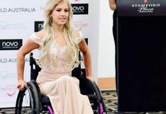 Joven en silla de ruedas da lección al concursar en el Miss World