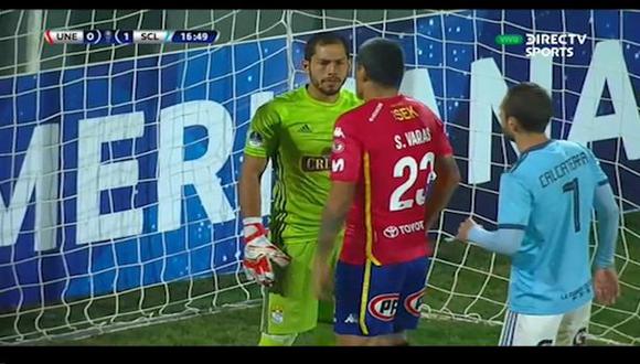 Sporting Cristal vs. Unión Española: Álvarez evitó el 1-0 con providencial atajada por Sudamericana | VIDEO. (Video: DirecTV Sports / Foto: Captura de pantalla)