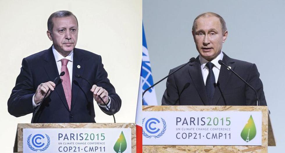 Recep Tayyip Erdogan y Vladimir Putin, presidentes de Turquía y Rusia, respectivamente (Foto: EFE)