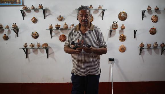 Aquí te presentamos al señor Andrés Rolando Calle, el "Peruano que suma" como maestro artesano de la cultura Nasca en el país. (Foto: Hugo Curotto GEC)