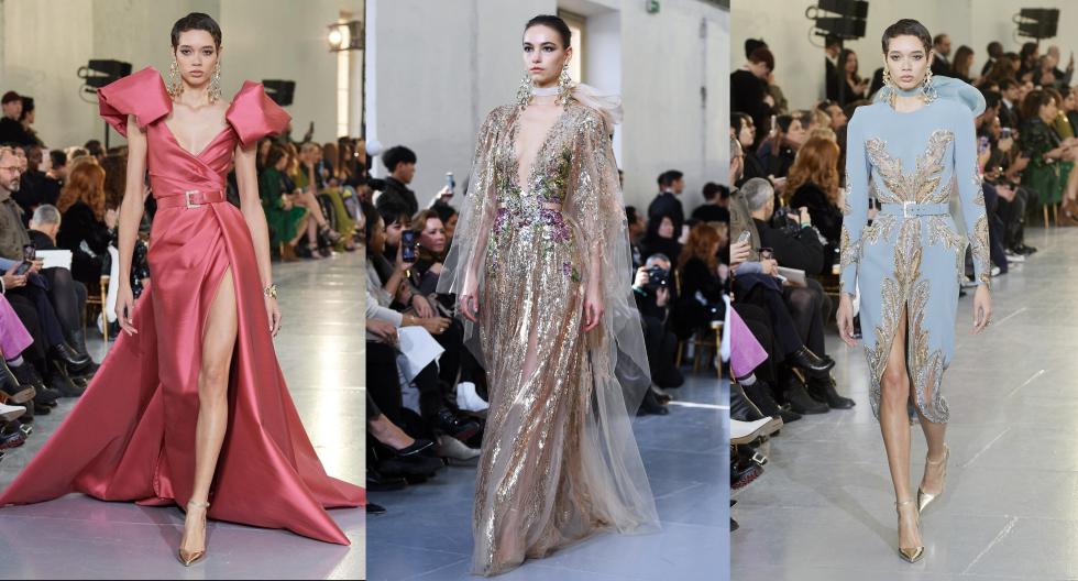 La marca de alta costura Elie Saab presenta su nueva colección Primevera/Verano en la Semana de la Moda de París. Recorre la galería para conocer más detalles. (Foto: AFP)