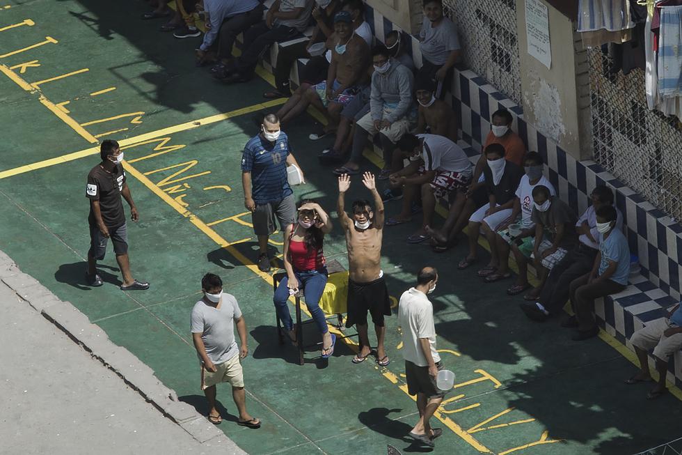 Dentro del penal algunos internos portaban mascarillas. (Foto: Anthony Niño de Guzmán)
