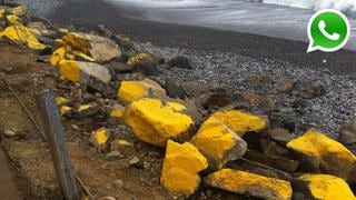 WhatsApp: aparecen rocas pintadas de amarillo en la Costa Verde