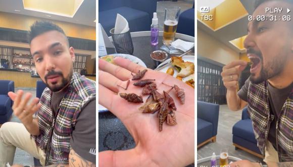 Ezio Oliva señala que "los chapulines" le recuerdan el sabor del suri, insectos de la selva peruana. (Foto: Instagram @eziooliva).