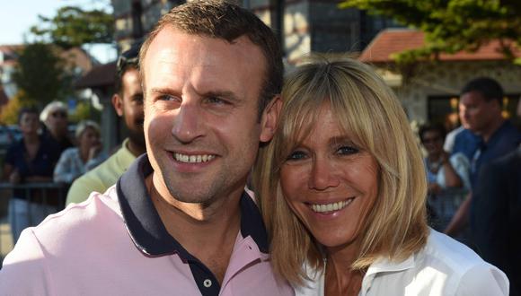 La pareja presidencial de Francia, Emmanuel y Brigitte Macron. (Foto: AFP).