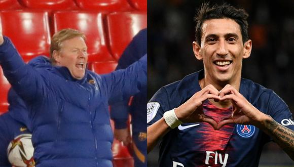 Koeman le responde a Di María sobre la posibilidad de jugar con Messi en el PSG.