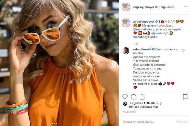 El pícaro comentario de Sebastián Rulli y a las sensuales imágenes de Angelique Boyer. (Foto: Instagram)