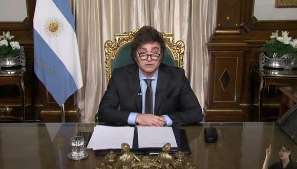 Presidente argentino, Javier Milei, tiene pensado enviar un nuevo proyecto de 'ley ómnibus' al Parlamento argentino | Foto: Captura de video / La Nación