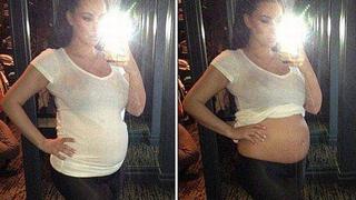 Kim Kardashian publicó la foto de su pancita de seis meses de embarazo 