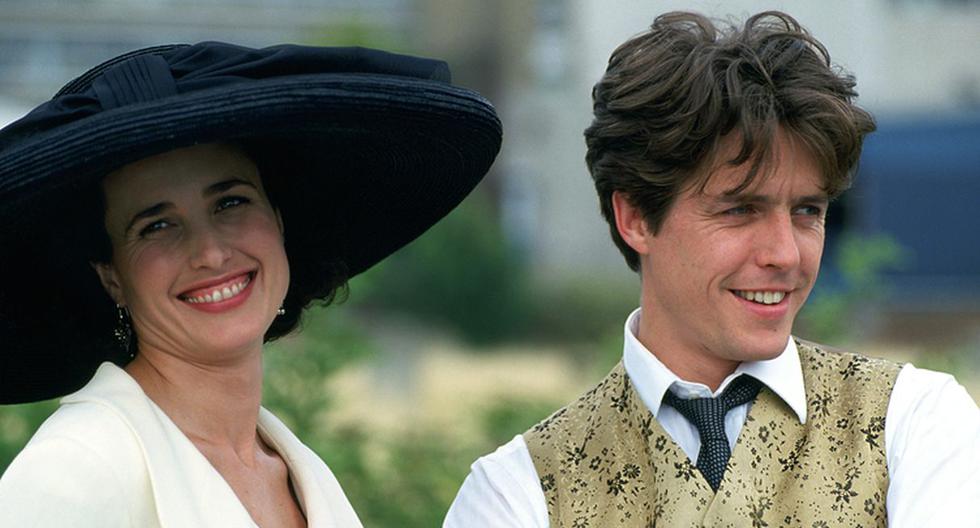 Hugh Grant y Andie MacDowell son los protagoniostas de “Cuatro bodas y un funeral”. (Foto: Warner Bros)