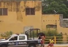 Facebook: Policía cae de patrullero y rebota en el piso (VIDEO)