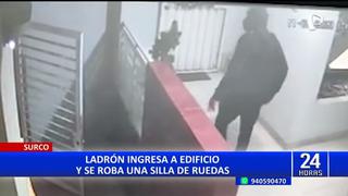 Surco: delincuente ingresa a edificio y roba silla de ruedas que utiliza un paciente oncológico