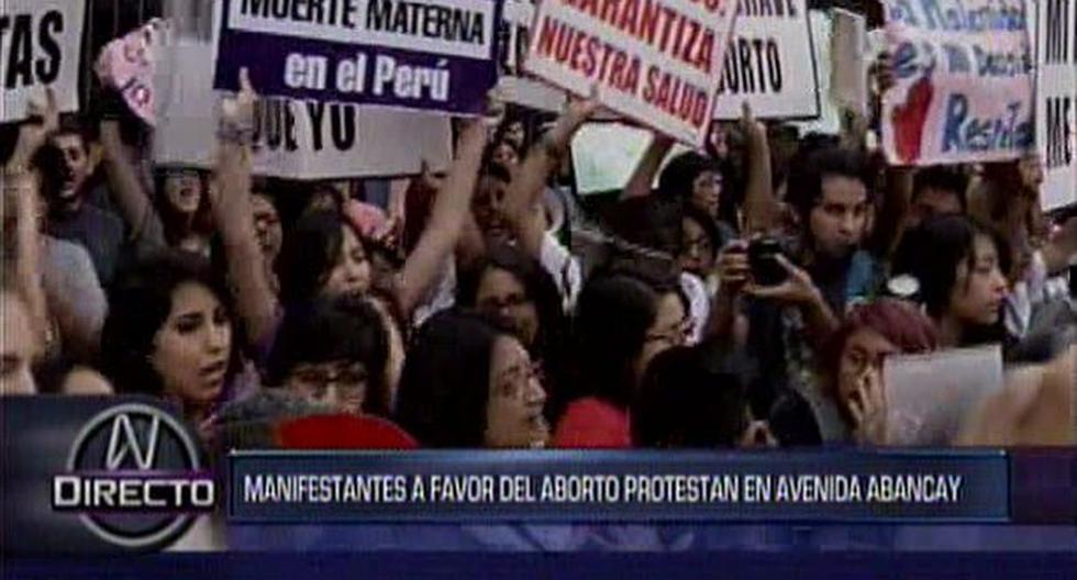 Protestaron a favor del aborto en caso de violación. (Foto: Captura de Canal N)