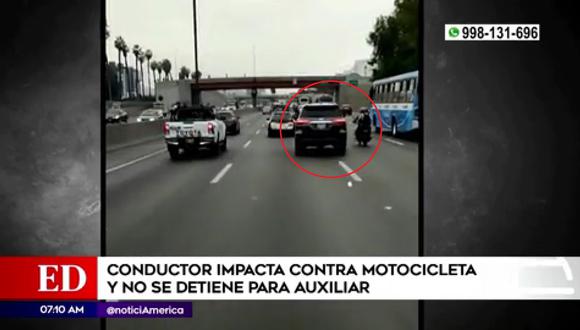 Conductor impacta contra motocicleta en Surco. (Foto: América Noticias)