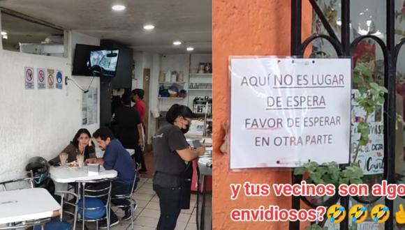 Una familia lanzó una curiosa advertencia a los comensales de un restaurante contiguo y el video se hizo viral en TikTok. (TikTok/joseluispineda43).
