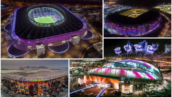 Conoce los estadios que albergarán el Mundial Qatar 2022. (Foto: EFE/Composición)
