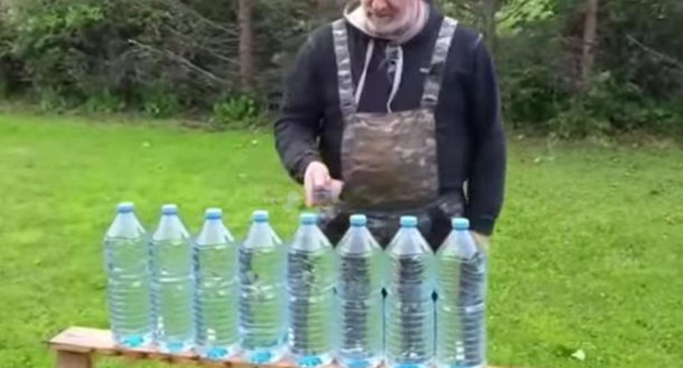 El cuchillo creado por el checheno rompe 8 botellas en un segundo (YouTube)