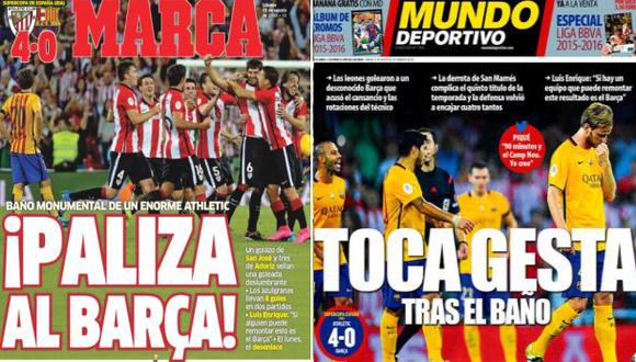 Barcelona: así calificó prensa española la derrota ante Bilbao