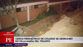 Se derrumba muro en colegio de Villa María del Triunfo