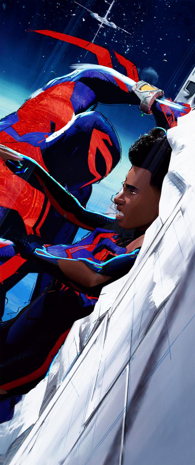 Spider-Man 2099 (Oscar Isaac) and Miles Morales (Shameik Moore).  Two heroes who, for whatever reason, will collide.
