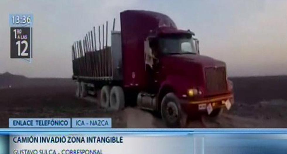 Ministerio de Cultura denuncia a conductor de camión que invadió Líneas de Nazca. (Canal N)