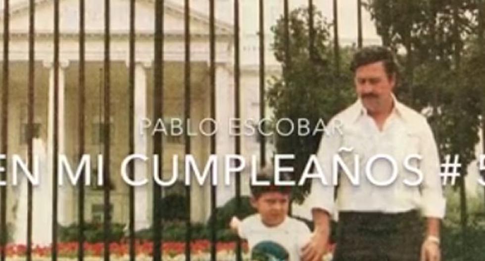 Sebastián Marroquín junto a su padre, Pablo Escobar. (Foto: Facebook)
