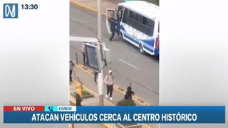 Cusco: vándalos atacan vehículos durante protestas en el centro de la ciudad | VIDEO