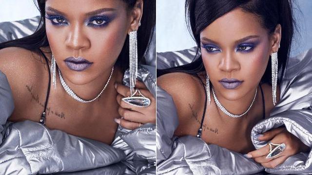 La cantante de Barbados demostró cómo se deben combinar los tonos oscuros en los labios para hacer un maquillaje perfecto. (Foto: Rihanna Twitter)