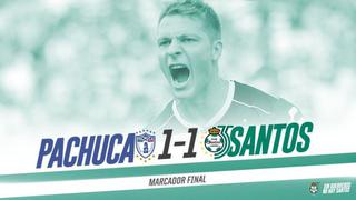 Santos Laguna obtuvo un valioso empate en casa del Pachuca por la Liga MX