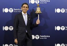 Telefónica protagonizó toque de campana en Bolsa de Madrid con motivo de su centenario