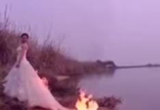YouTube: novia sorprendió con 'extrema' sesión fotográfica